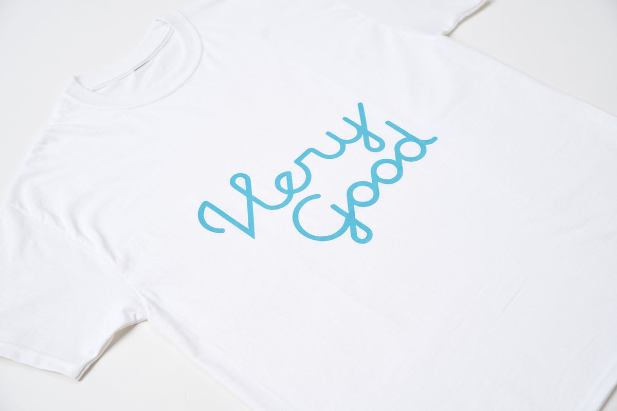 NEON LOGO T-SHIRT BLUE – VERY GOOD ZAIMOKUZA