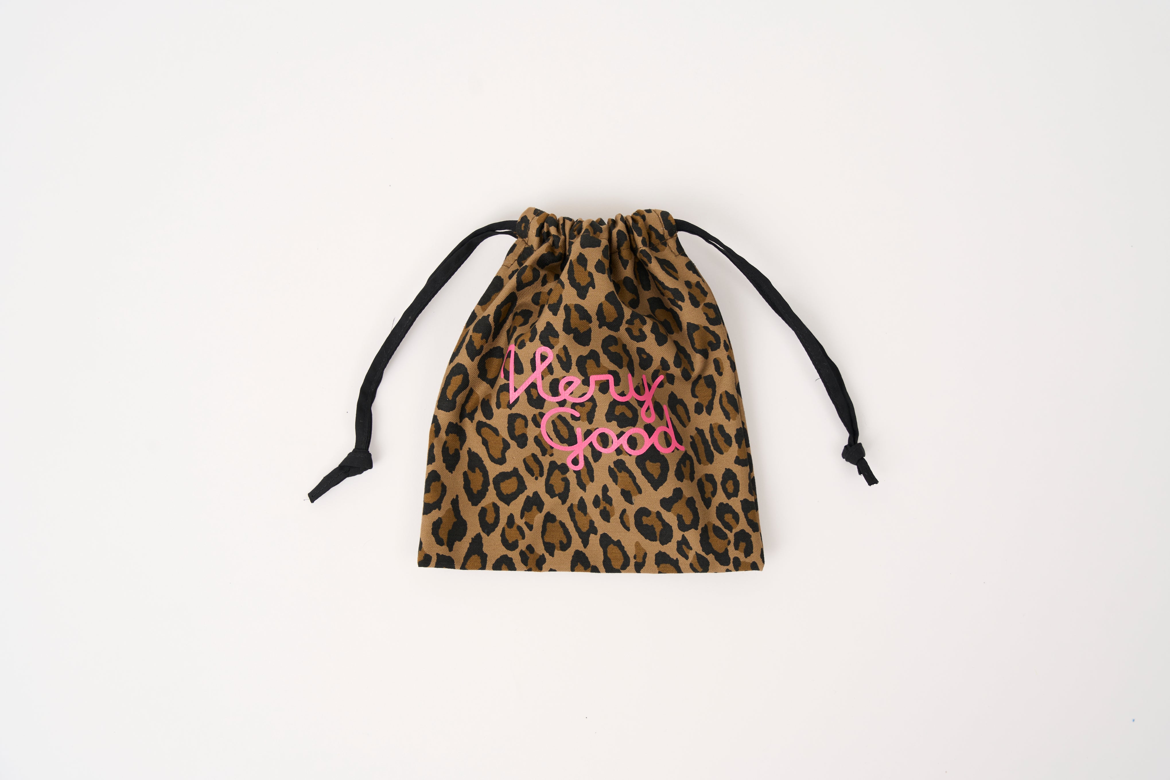 NEON LOGO LEOPARD PRINT DRAWSTRING BAG – VERY GOOD ZAIMOKUZA